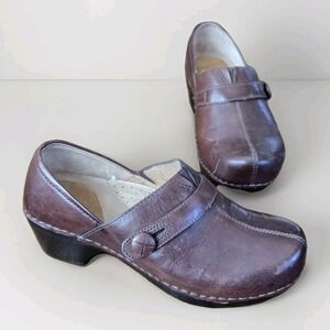 Dansko Brown Leather Clogs Comfort Career Shoes EU 36 Occupational Medical Shoes